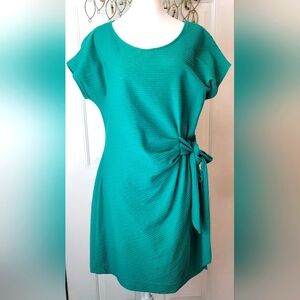 Anthropologie Saturday Sunday Isabel Side Tie Mini Dress Women's L Rib Knit Teal